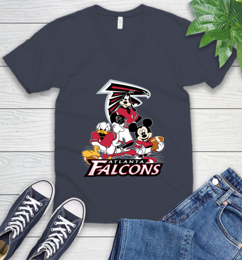 NFL Atlanta Falcons Mickey Mouse Donald Duck Goofy Football Shirt V-Neck T-Shirt 8