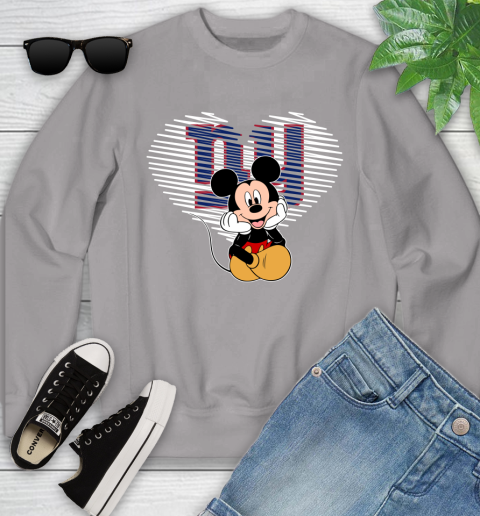 NFL New York Giants The Heart Mickey Mouse Disney Football T Shirt_000 Youth Sweatshirt 3