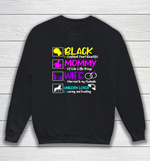 Black Mommy Wife Unicorn Lover Mothers Day Mom Mama Sweatshirt