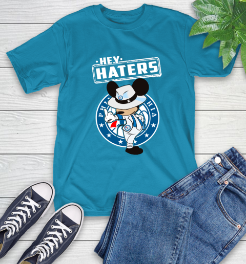 NBA Hey Haters Mickey Basketball Sports Philadelphia 76ers T-Shirt 9