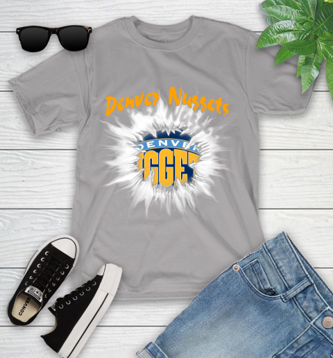 Denver Nuggets NBA Basketball Rip Sports Youth T-Shirt 5 Denver Nuggets NBA Basketball Rip Sports Youth T-Shirt - Image 5