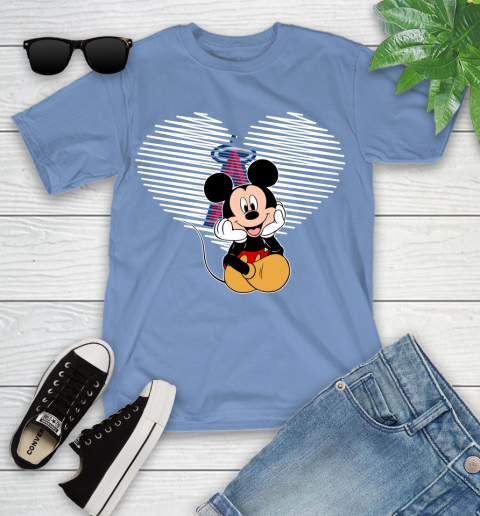MLB Los Angeles Angels The Heart Mickey Mouse Disney Baseball T Shirt_000 Youth T-Shirt 15