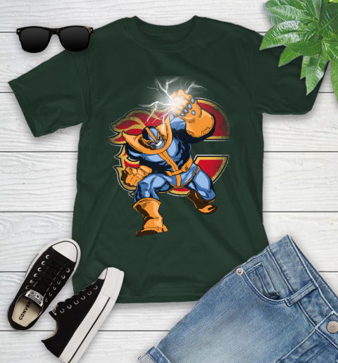 Calgary Flames NHL Hockey Thanos Avengers Infinity War Marvel Youth T-Shirt 5