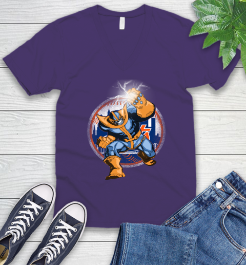 New York Mets MLB Baseball Thanos Avengers Infinity War Marvel V-Neck T-Shirt 9