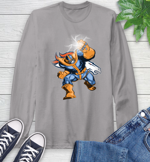 Denver Broncos NFL Football Thanos Avengers Infinity War Marvel Long Sleeve T-Shirt 6