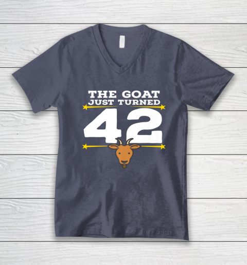 The Goat Just Turned 42 42nd Birthday Goat V-Neck T-Shirt 6