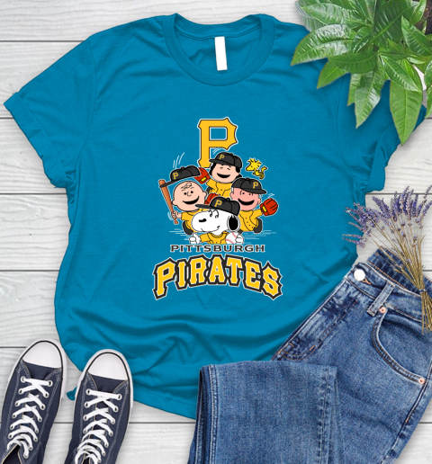 MLB Pittsburgh Pirates Snoopy Charlie Brown Woodstock The Peanuts Movie Baseball T Shirt_000 Women's T-Shirt 10