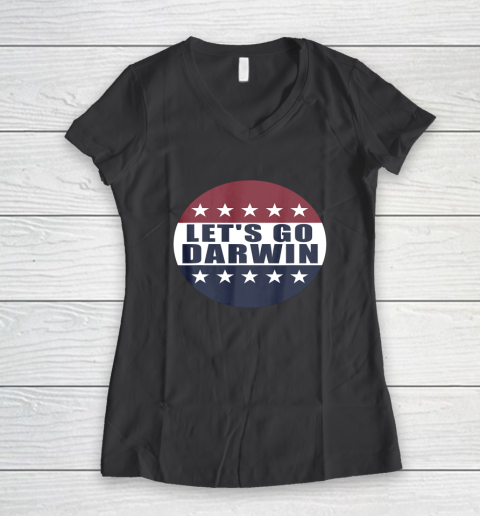 Let's Go Darwin Shirts Women's V-Neck T-Shirt 4