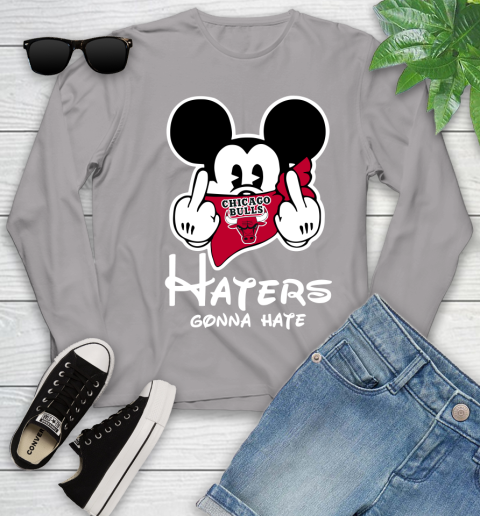 NBA Chicago Bulls Haters Gonna Hate Mickey Mouse Disney Basketball T Shirt Youth Long Sleeve 5