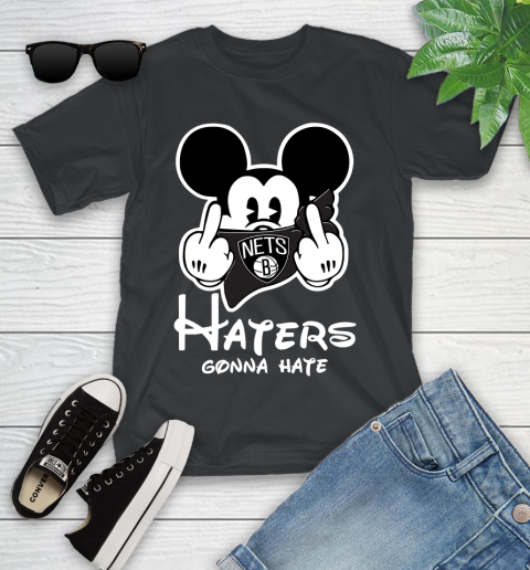 NBA Brooklyn Nets Haters Gonna Hate Mickey Mouse Disney Basketball T Shirt Youth T-Shirt