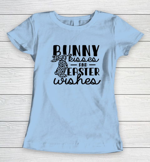Cute Easter Shirt Bunny Kisses Easter Wishes Spring Leopard Print