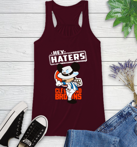NFL Hey Haters Mickey Football Sports Cleveland Browns Racerback Tank 2