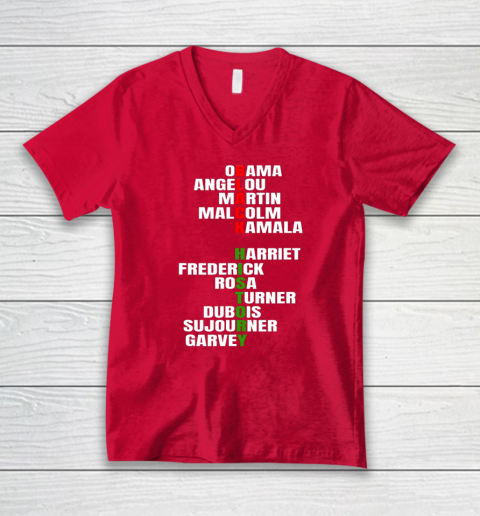 Obama Angelou Inspirational African Black History Month V-Neck T-Shirt 5