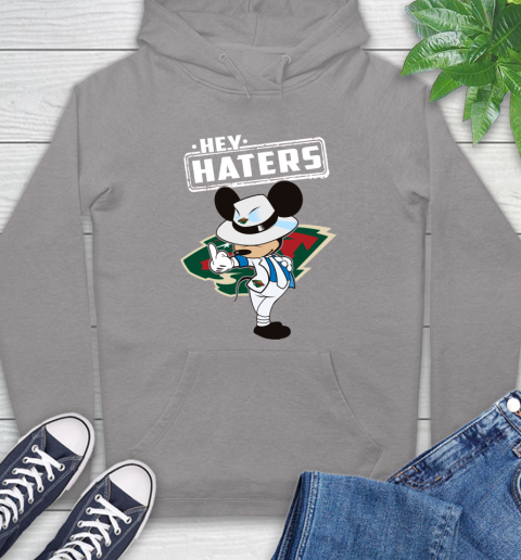 NHL Hey Haters Mickey Hockey Sports Minnesota Wild Hoodie 6