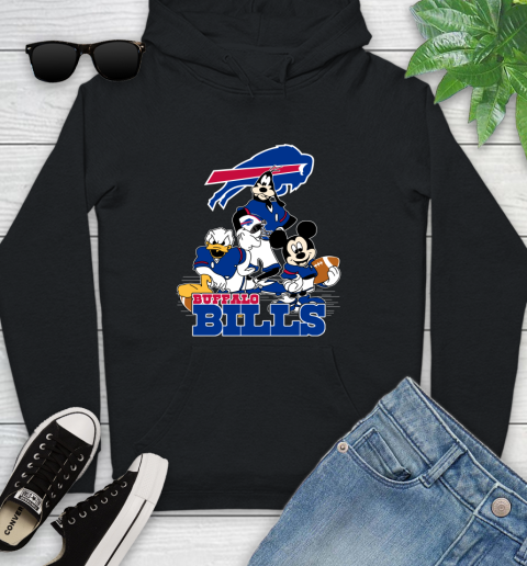 NFL Buffalo Bills Mickey Mouse Donald Duck Goofy Football Shirt Youth Hoodie
