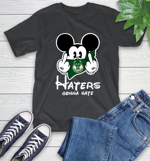 NBA Milwaukee Bucks Haters Gonna Hate Mickey Mouse Disney Basketball T Shirt T-Shirt