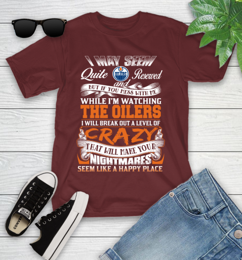 Edmonton Oilers NHL Hockey Don't Mess With Me While I'm Watching My Team Youth T-Shirt 14
