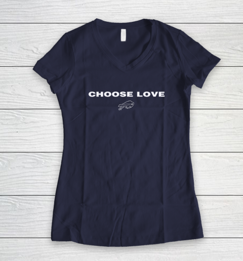 Choose Love Buffalo Women's V-Neck T-Shirt 7