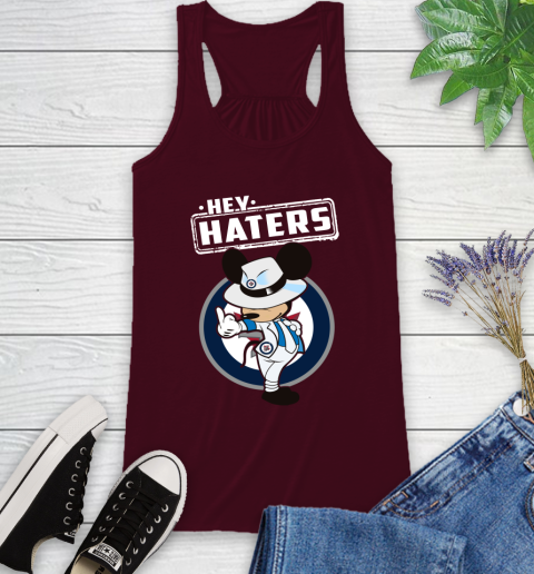 NHL Hey Haters Mickey Hockey Sports Winnipeg Jets Racerback Tank 2