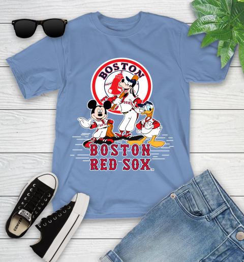 MLB Boston Red Sox Mickey Mouse Donald Duck Goofy Baseball T Shirt Youth T-Shirt 15