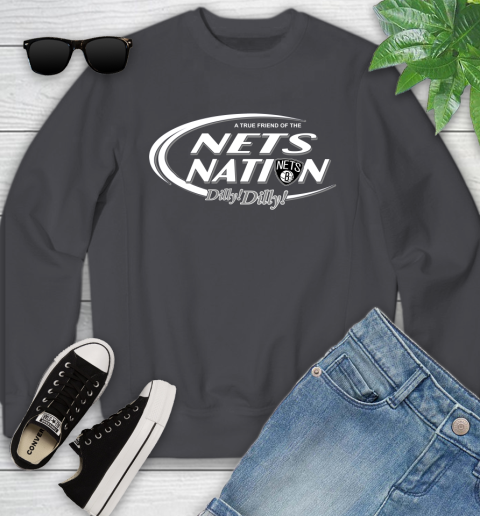 NBA A True Friend Of The Brooklyn Nets Dilly Dilly Basketball Sports Youth Sweatshirt 5