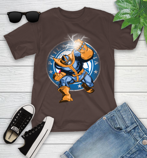 Philadelphia 76ers NBA Basketball Thanos Avengers Infinity War Marvel Youth T-Shirt 7