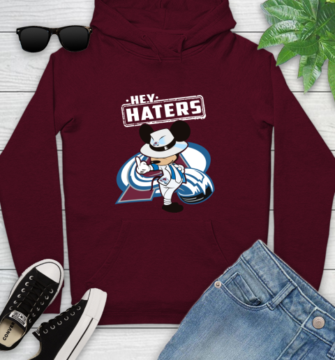 NHL Hey Haters Mickey Hockey Sports Colorado Avalanche Youth Hoodie 7