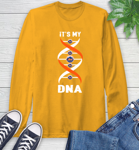 New York Mets MLB Baseball It's My DNA Sports Long Sleeve T-Shirt 2