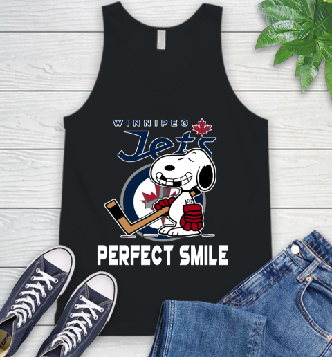 NHL Winnipeg Jets Snoopy Perfect Smile The Peanuts Movie Hockey T Shirt Tank Top