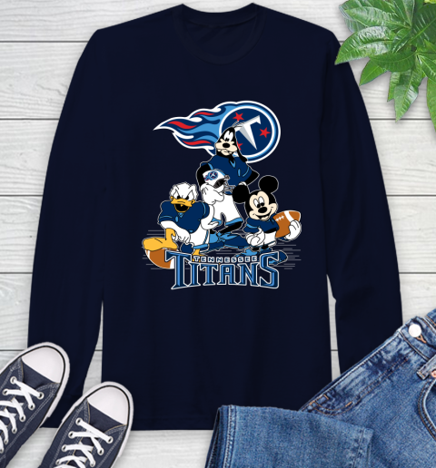 NFL Tennessee Titans Mickey Mouse Donald Duck Goofy Football Shirt Long Sleeve T-Shirt 3