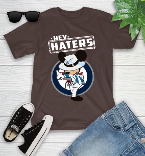 NHL Hey Haters Mickey Hockey Sports Winnipeg Jets Youth T-Shirt 7