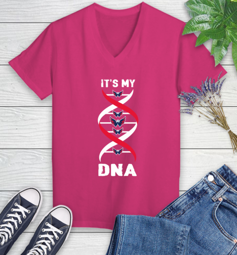 Washington Capitals NHL Hockey It's My DNA Sports Women's V-Neck T-Shirt 9