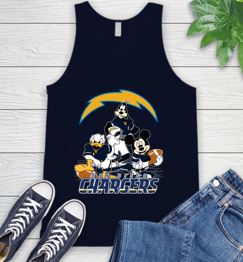 NFL San Diego Chargers Mickey Mouse Donald Duck Goofy Football Shirt Tank Top 2