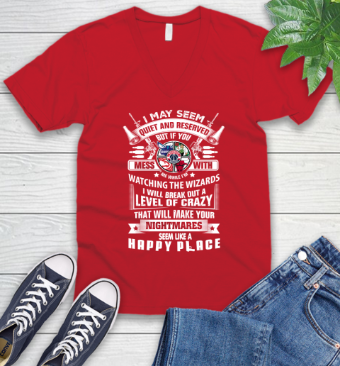 Washington Wizards NBA Basketball Don't Mess With Me While I'm Watching My Team Sports V-Neck T-Shirt 6