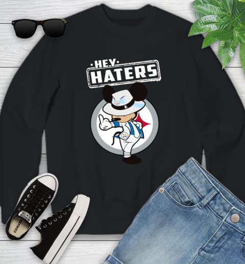 NFL Hey Haters Mickey Football Sports Pittsburgh Steelers Youth Sweatshirt