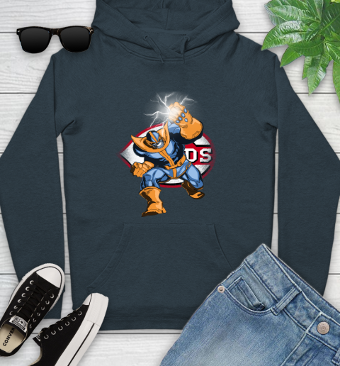 Cincinnati Reds MLB Baseball Thanos Avengers Infinity War Marvel Youth Hoodie 10
