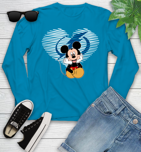 NHL Tampa Bay Lightning The Heart Mickey Mouse Disney Hockey Youth Long Sleeve 8