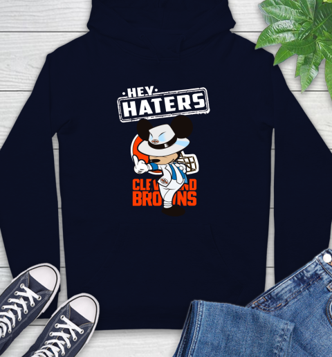 NFL Hey Haters Mickey Football Sports Cleveland Browns Hoodie 3