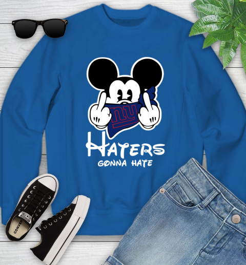 NFL New York Giants Haters Gonna Hate Mickey Mouse Disney Football T Shirt Youth Sweatshirt 7