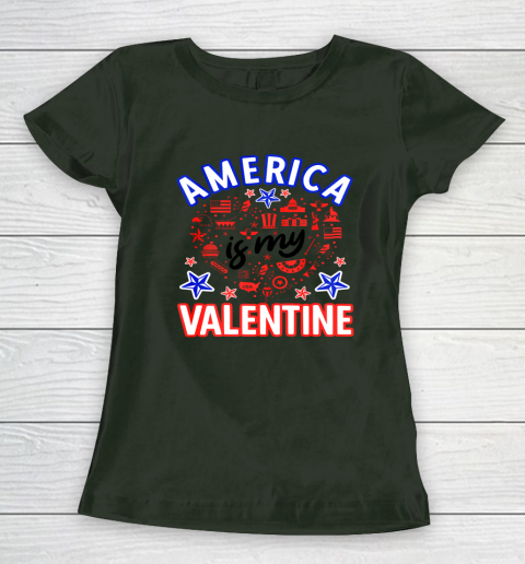America is My Valentine Proud American Heart USA Women's T-Shirt 11