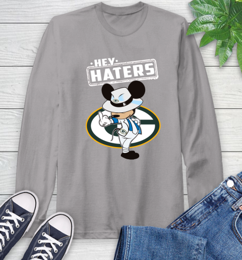 NFL Hey Haters Mickey Football Sports Green Bay Packers Long Sleeve T-Shirt 6
