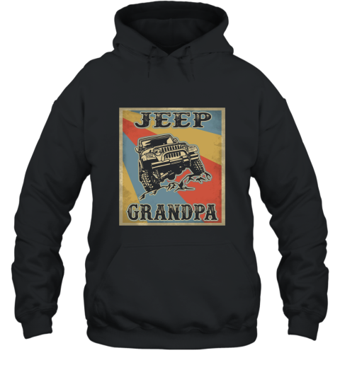 Mens Vintage Jeep Grandpa T shirt Hooded