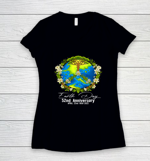 Earth Day 2022 52nd Earth Day Women's V-Neck T-Shirt