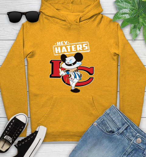 NFL Hey Haters Mickey Football Sports Kansas City Chiefs Youth Hoodie 2