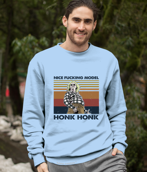Beetlejuice Vintage Tshirt, Nice Fucking Model Honk Honk T Shirt, Halloween Gifts
