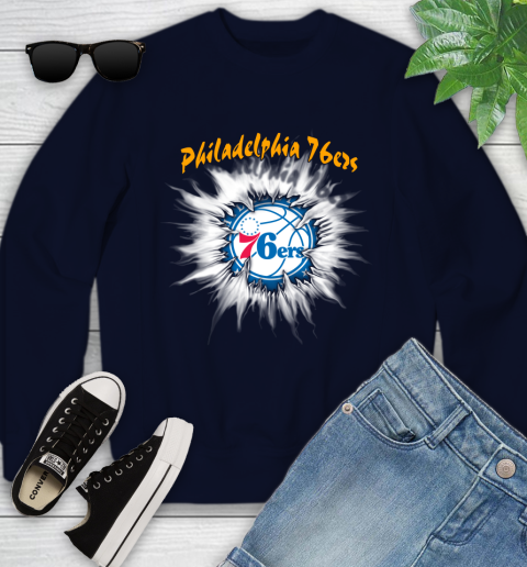Philadelphia 76ers NBA Basketball Rip Sports Youth Sweatshirt 2