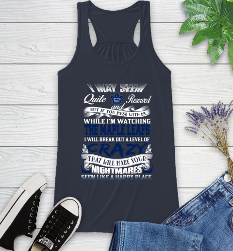 Toronto Maple Leafs NHL Hockey Don't Mess With Me While I'm Watching My Team Racerback Tank - Image 11