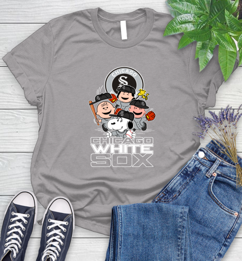 MLB Chicago White Sox Snoopy Charlie Brown Woodstock The Peanuts Movie Baseball T Shirt_000 Women's T-Shirt 5