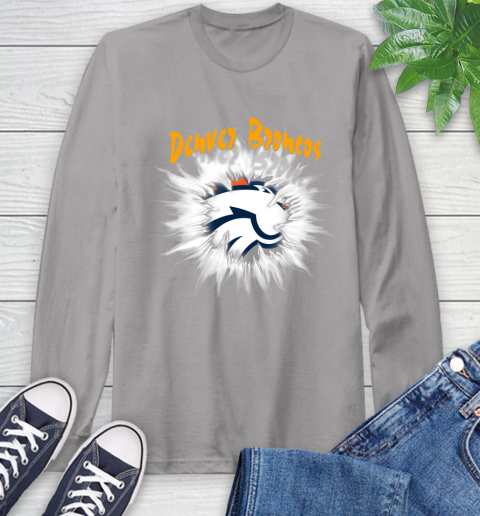 Denver Broncos NFL Football Adoring Fan Rip Sports Long Sleeve T-Shirt 6