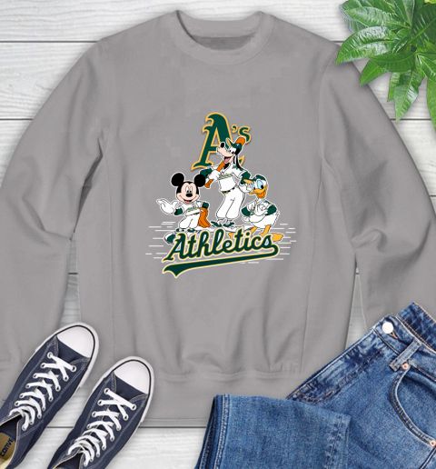 MLB Oakland Athletics Mickey Mouse Donald Duck Goofy Baseball T Shirt Sweatshirt 5